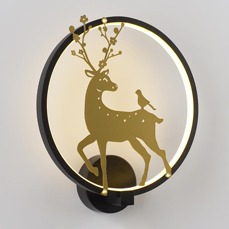 Vivolux | Sika Deer/Elephant Aluminium Wandlamp Modernistisch Zwart-Goud LED Wandmontage Licht voor Salon