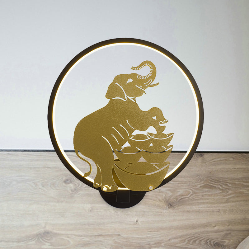 Vivolux | Sika Deer/Elephant Aluminium Wandlamp Modernistisch Zwart-Goud LED Wandmontage Licht voor Salon