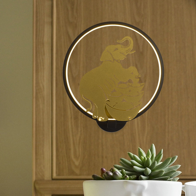 Vivolux | Sika Deer/Elephant Aluminium Wandlamp Modernistisch Zwart-Goud LED Wandmontage Licht voor Salon