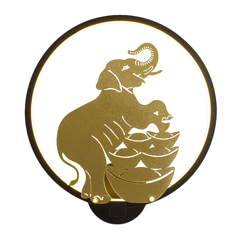 Vivolux | Sika Deer/Elephant Aluminium Wandlamp Modernistisch Zwart-Goud LED Wandmontage Licht voor Salon