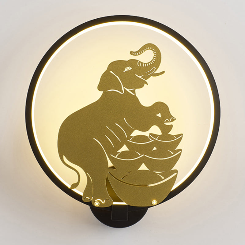 Vivolux | Sika Deer/Elephant Aluminium Wandlamp Modernistisch Zwart-Goud LED Wandmontage Licht voor Salon