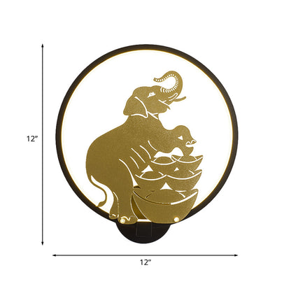 Vivolux | Sika Deer/Elephant Aluminium Wandlamp Modernistisch Zwart-Goud LED Wandmontage Licht voor Salon