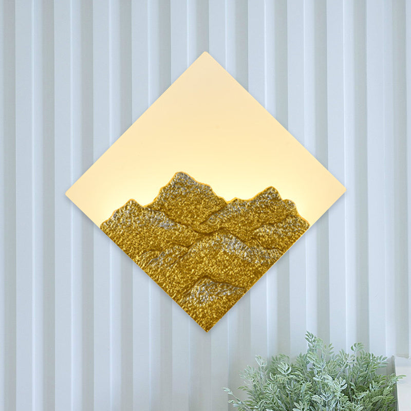 Vivolux | Bergmuster Rhombus Wandbeleuchtung Modern Stil Acryl Silber/Gold LED Wandleuchte für Schlafzimmer