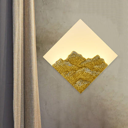 Vivolux | Bergmuster Rhombus Wandbeleuchtung Modern Stil Acryl Silber/Gold LED Wandleuchte für Schlafzimmer