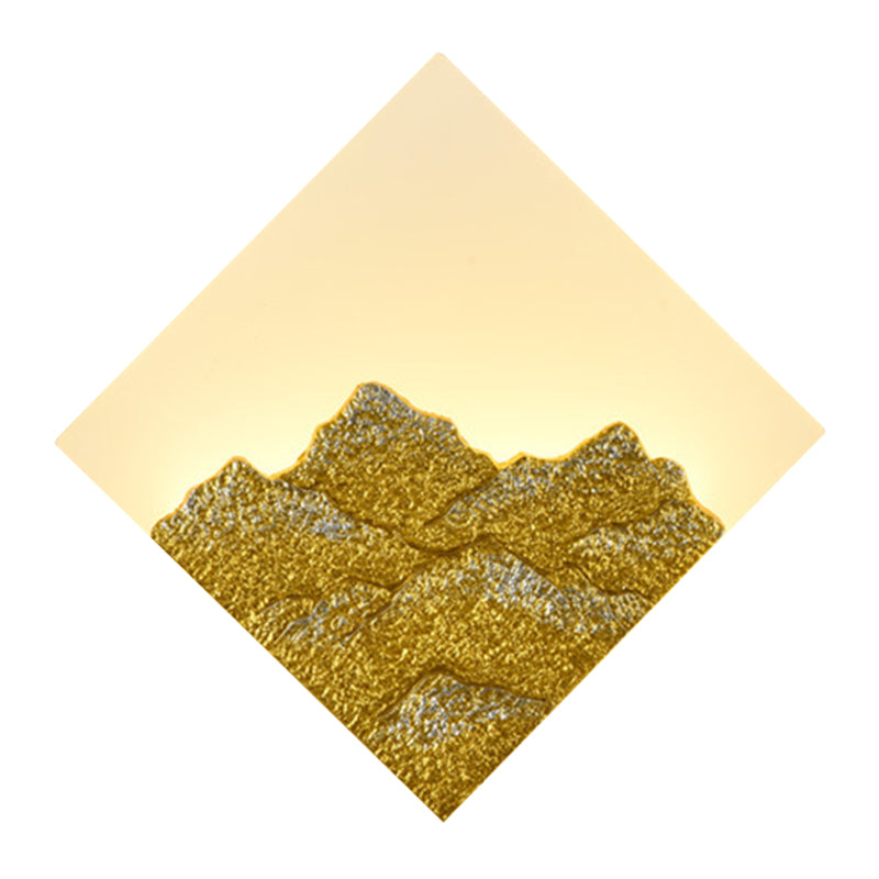 Vivolux | Bergmuster Rhombus Wandbeleuchtung Modern Stil Acryl Silber/Gold LED Wandleuchte für Schlafzimmer