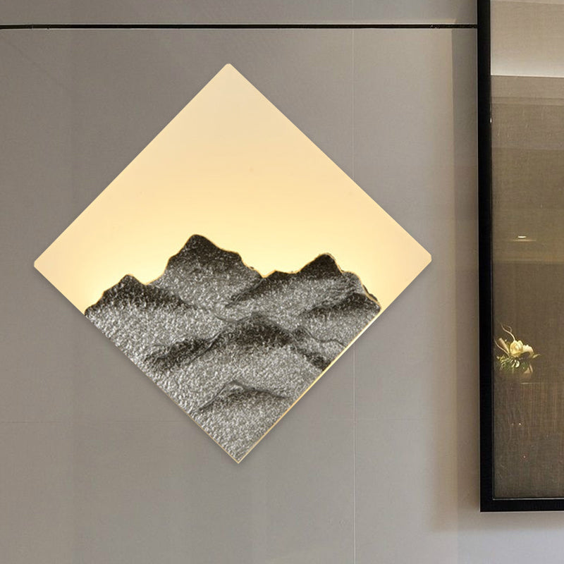 Vivolux | Bergmuster Rhombus Wandbeleuchtung Modern Stil Acryl Silber/Gold LED Wandleuchte für Schlafzimmer