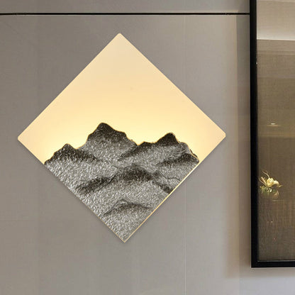 Vivolux | Bergmuster Rhombus Wandbeleuchtung Modern Stil Acryl Silber/Gold LED Wandleuchte für Schlafzimmer