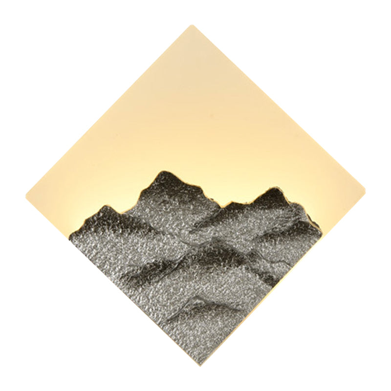 Vivolux | Bergmuster Rhombus Wandbeleuchtung Modern Stil Acryl Silber/Gold LED Wandleuchte für Schlafzimmer