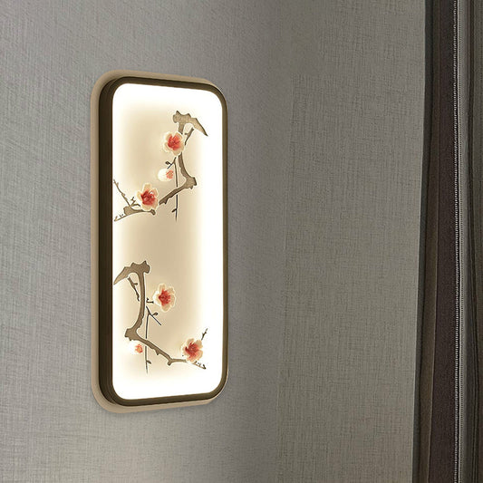 Vivolux | Keramische Lotusbladeren/Bloesem Muur Lamp Chinese Zwart-Groen/Rood LED Wandlamp voor de Woonkamer