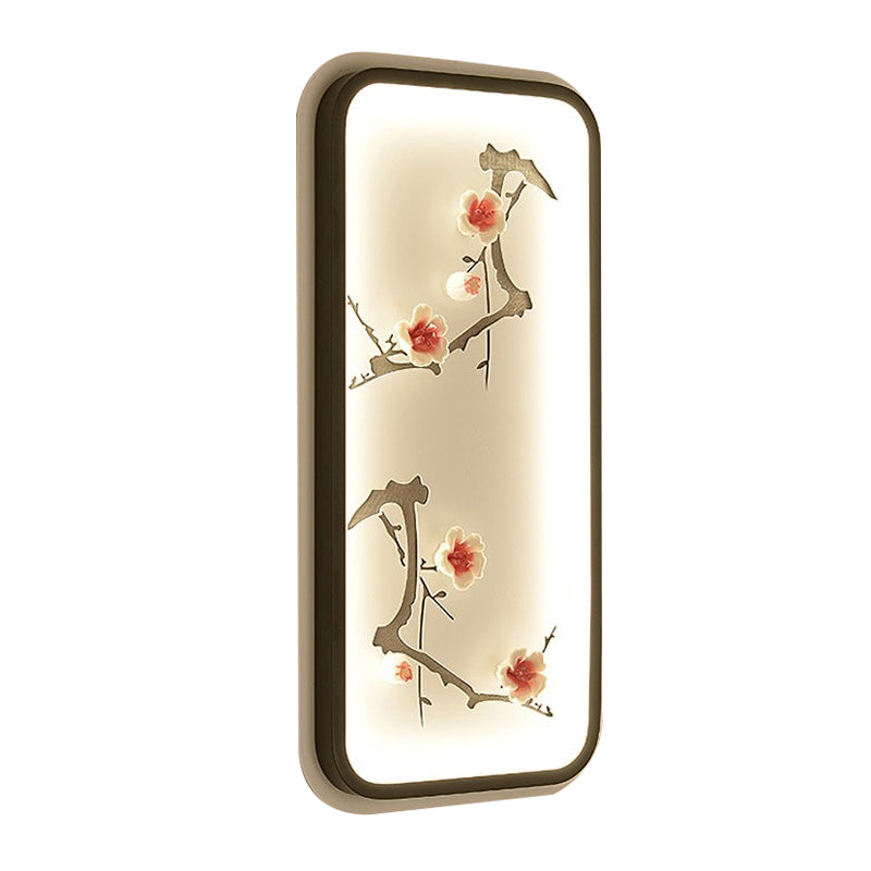 Vivolux | Keramische Lotusbladeren/Bloesem Muur Lamp Chinese Zwart-Groen/Rood LED Wandlamp voor de Woonkamer