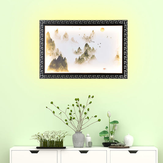 Vivolux | Paradise/Misty Mountain Wandlamp Chinese Stof LED Zwarte Muurverlichting voor Thuisdecoratie