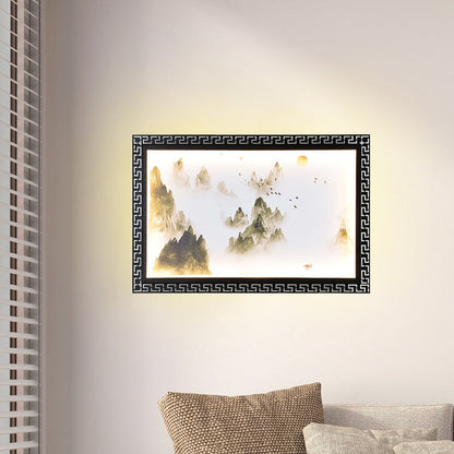 Vivolux | Paradise/Misty Mountain Wandlamp Chinese Stof LED Zwarte Muurverlichting voor Thuisdecoratie