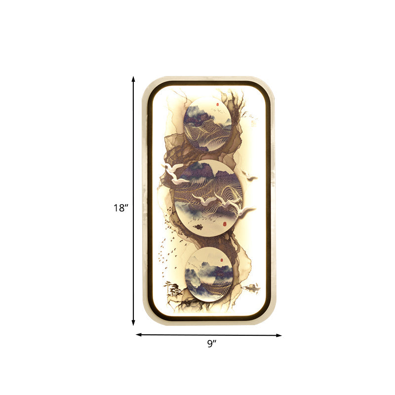 Vivolux | Abstracte Schilderij Muurschildering Licht Wandlamp Aziatisch Stof Restaurant LED Wandlamp Kit in Zwart