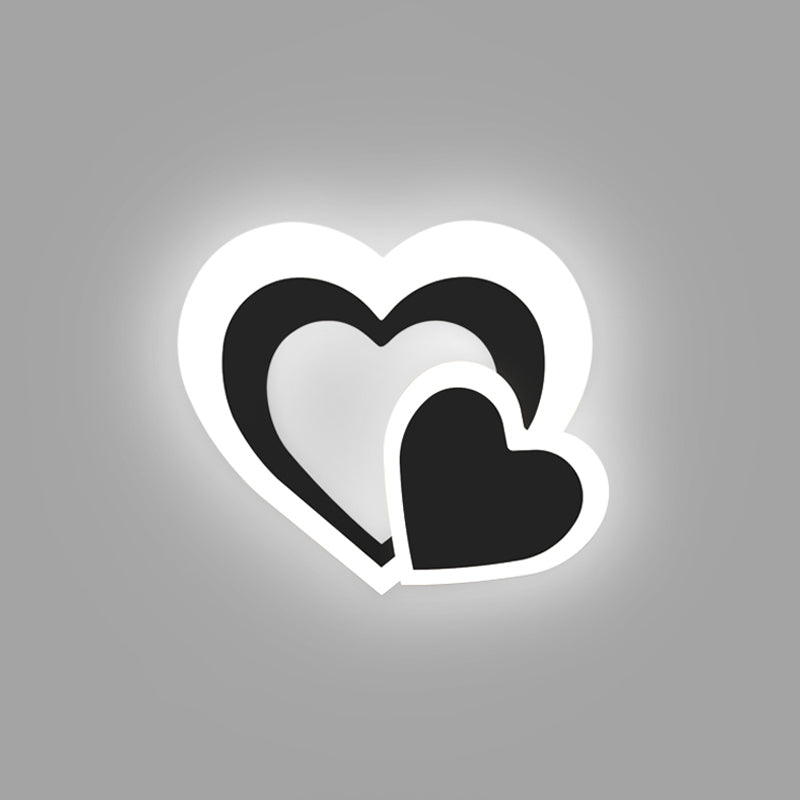 Vivolux | Loving Heart Wandleuchte Nordic Acryl LED Schwarze Wandmontierte Lampenfixtures für Wohnzimmer