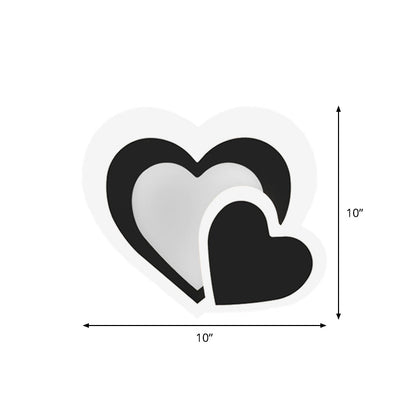 Vivolux | Loving Heart Wandleuchte Nordic Acryl LED Schwarze Wandmontierte Lampenfixtures für Wohnzimmer