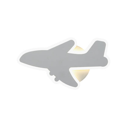 Vivolux | Jet Kids Schlafzimmer Flush Mount Wand Sconces Acryl Cartoon LED Wandmontage Beleuchtung in Weiß/Blau