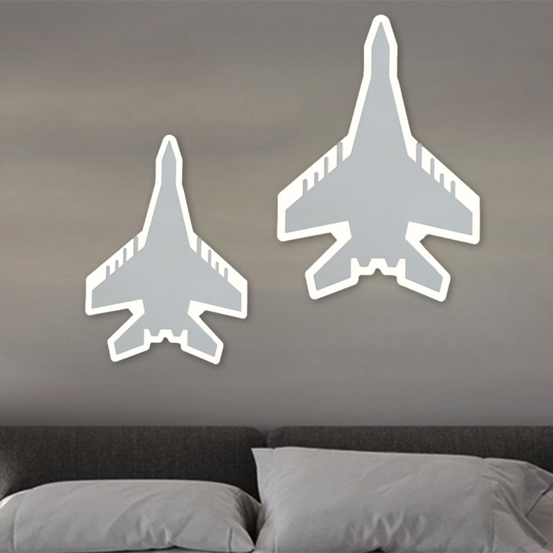 Vivolux | Jet Kids Schlafzimmer Flush Mount Wand Sconces Acryl Cartoon LED Wandmontage Beleuchtung in Weiß/Blau