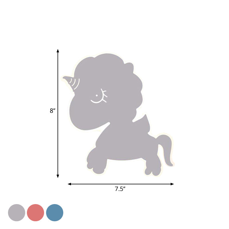 Vivolux | Eenhoorn Wandgemonteerde Lichtarmatuur Cartoon IJzer Roze/Blauw/Wit LED Flush Mount Wandlamp voor Kinderkamer