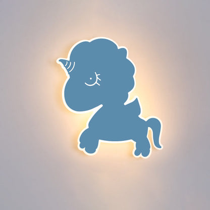 Vivolux | Eenhoorn Wandgemonteerde Lichtarmatuur Cartoon IJzer Roze/Blauw/Wit LED Flush Mount Wandlamp voor Kinderkamer
