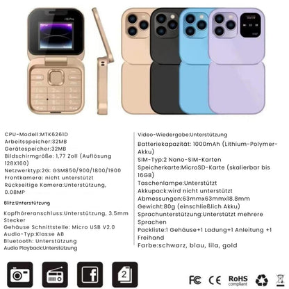 NanoFlip - 2025 Neues Mini-Flip-Handy