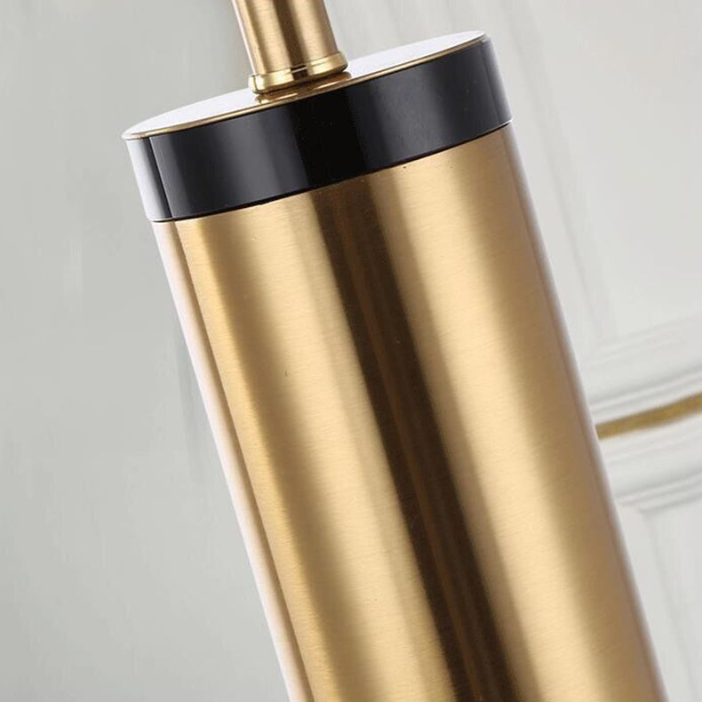 Vivolux | Moderne Übergangs-Zylinder-Eisen-Stoff 1-Lampe Tischlampe für das Wohnzimmer