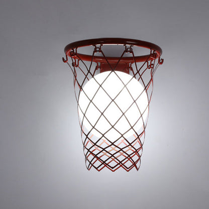 Vivolux | Slamora Kinder Wandleuchte | Basketballkorb Design | Glas & Metall | Art Déco Stil | Schlafzimmerlicht
