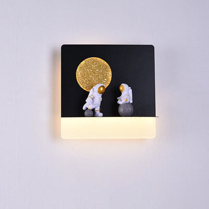 Vivolux | Zeitgenössische kreative Eisenharz runde Astronaut LED Wandleuchte Lampe für Schlafzimmer