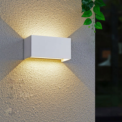 Vivolux | Moderne wasserdichte rechteckige LED-Wandleuchte für den Außenbereich mit Auf- und Ab-Beleuchtung