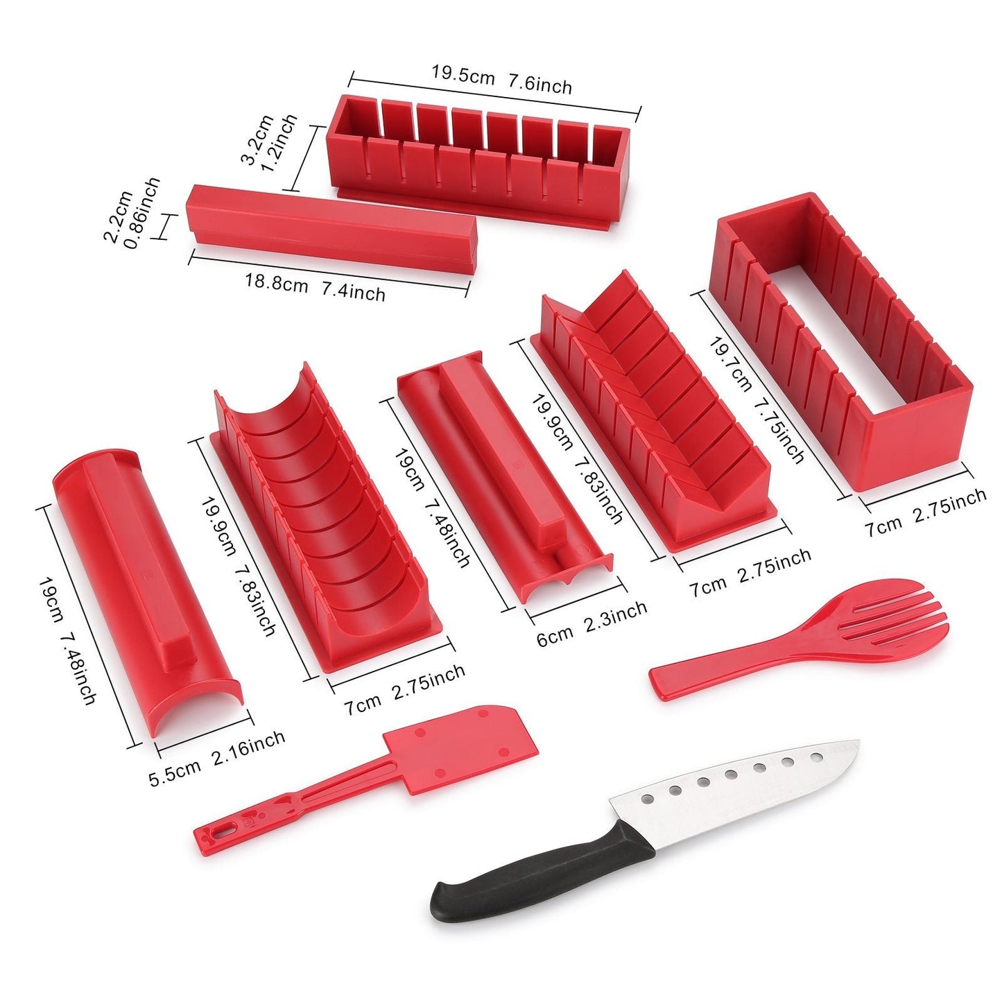 Vivolux | 11-teilig: Sushi-Maker-Set Sushi-Rollen mit hochwertigem Sushi-Messer