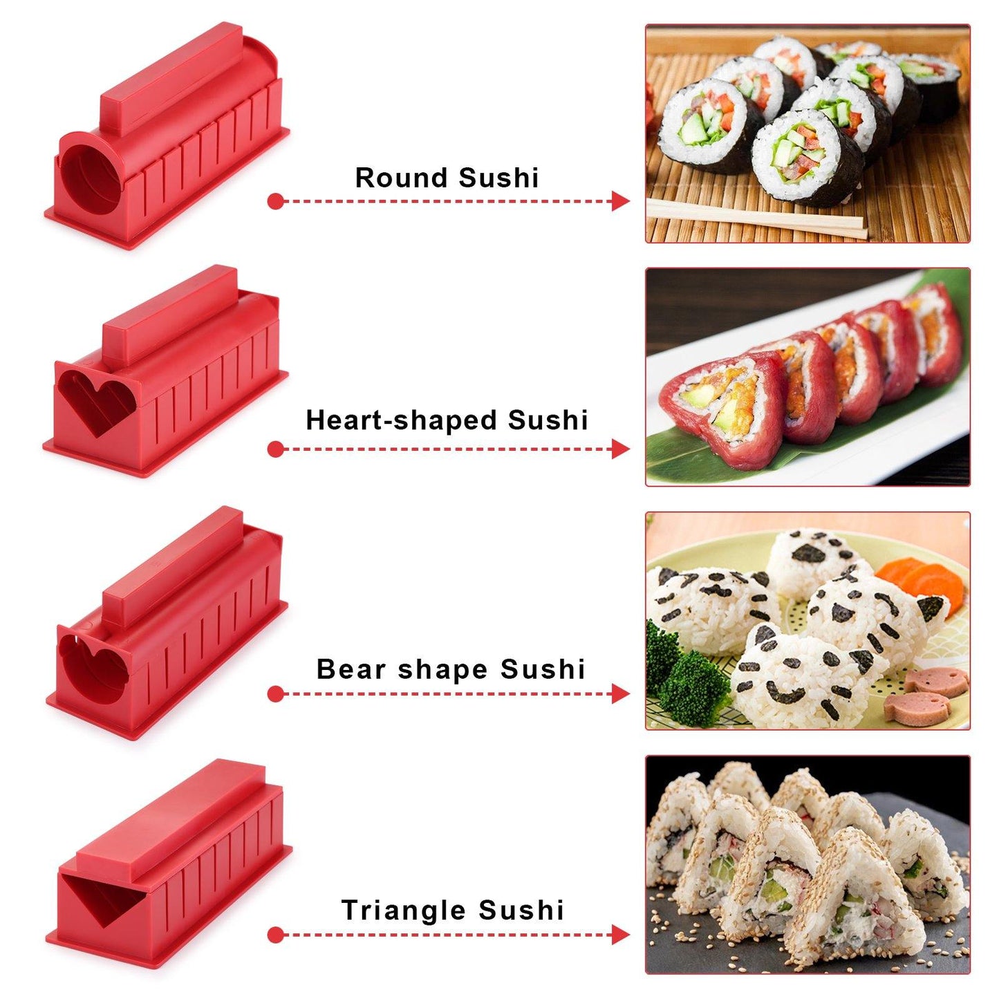 Vivolux | 11-teilig: Sushi-Maker-Set Sushi-Rollen mit hochwertigem Sushi-Messer