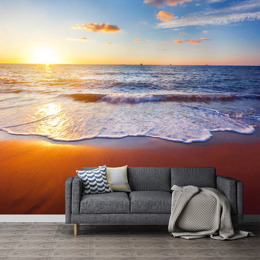 Vivolux | Blauwe en Bruine Noordse Muurschildering Behang Extra Groot Zeebodem en Lucht Wanddecoratie voor Accentmuur