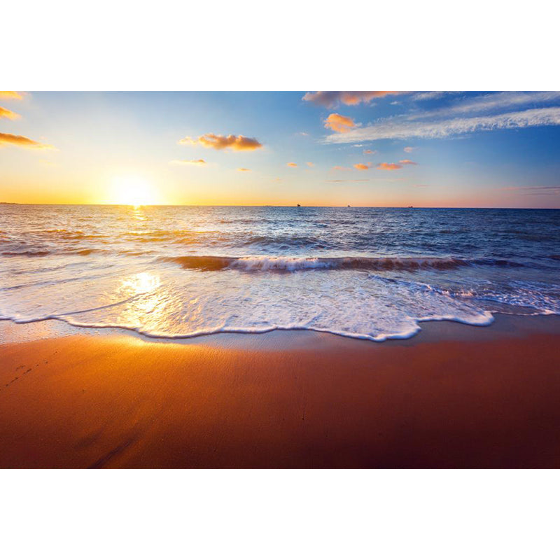 Vivolux | Blauwe en Bruine Noordse Muurschildering Behang Extra Groot Zeebodem en Lucht Wanddecoratie voor Accentmuur