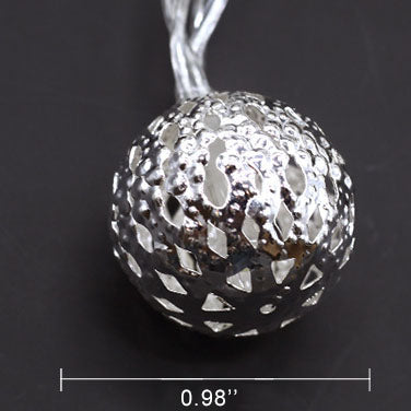 Vivolux | Solar-Lichterkette Marokkanische Kugel Bunte LED Weihnachtslichter Eisenkugeln Dekoration Außen Lichterkette