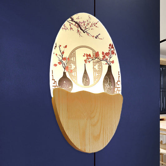 Vivolux | Rechthoekige Acryl Bloesems/Lotusblad Wandlamp Oriëntaalse Stijl LED Rode/Groene Wandmuur Licht voor Gang