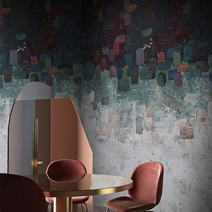 Vivolux | Ganz Pinselstrich Tapetenmural Grau und Grün Vlieswandkunst, Wasserdicht, Maßgeschneidert