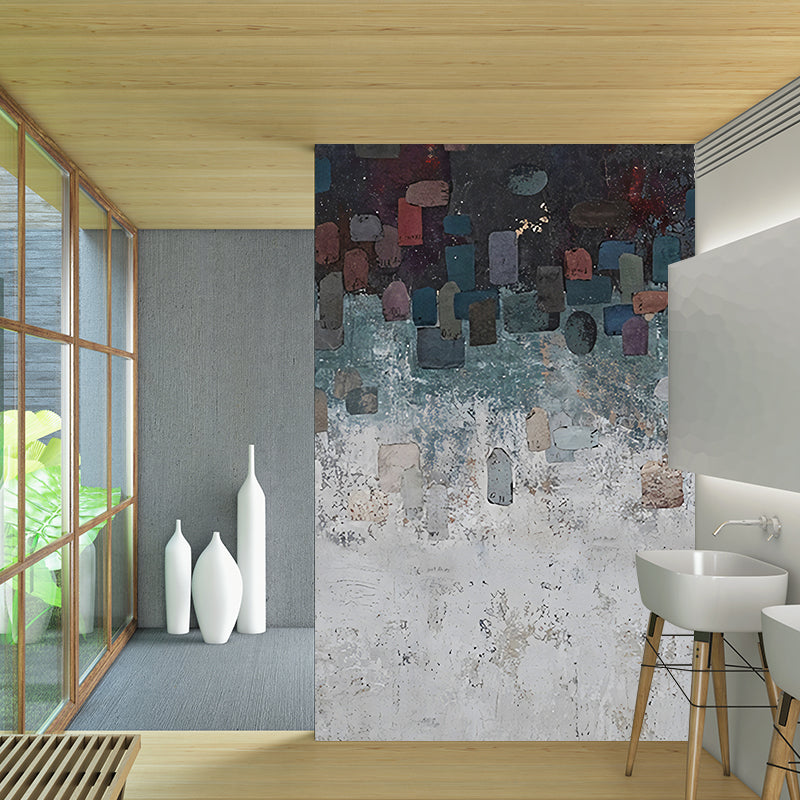 Vivolux | Ganz Pinselstrich Tapetenmural Grau und Grün Vlieswandkunst, Wasserdicht, Maßgeschneidert