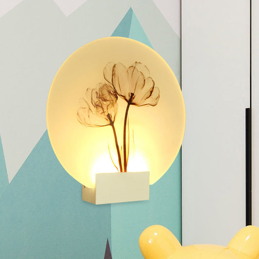 Vivolux | Oriental Style Runder Acryl Wandverlichting LED Blossoms Muur Lamp in Wit voor Gang
