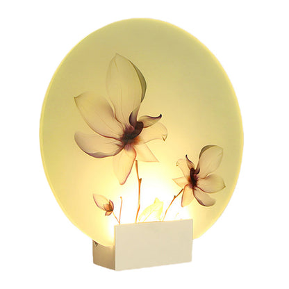 Vivolux | Oriental Style Runder Acryl Wandverlichting LED Blossoms Muur Lamp in Wit voor Gang