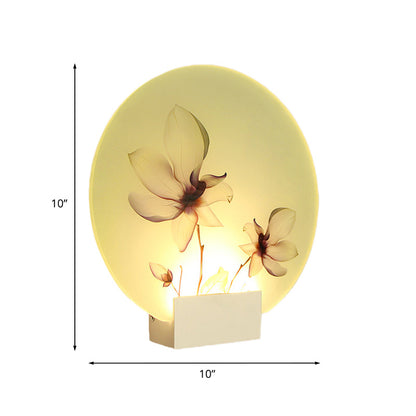Vivolux | Oriental Style Runder Acryl Wandverlichting LED Blossoms Muur Lamp in Wit voor Gang