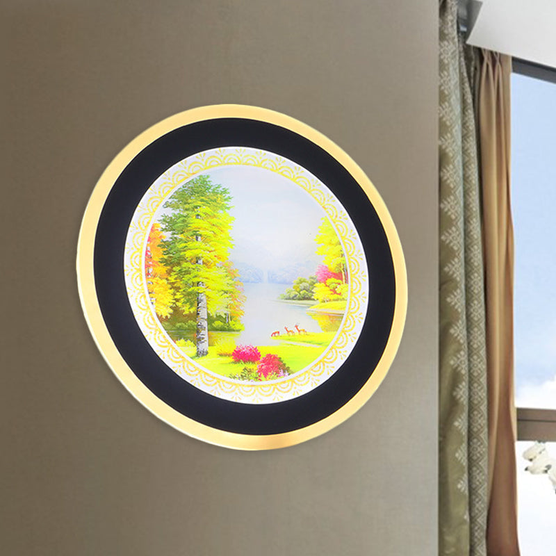 Vivolux | Acryl Ronde Boom Wandmontage Verlichting Nordic Stijl LED Muur Lamp in Geel/Blauw voor Woonkamer