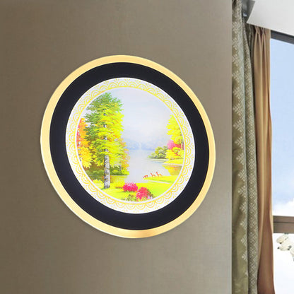 Vivolux | Acryl Ronde Boom Wandmontage Verlichting Nordic Stijl LED Muur Lamp in Geel/Blauw voor Woonkamer