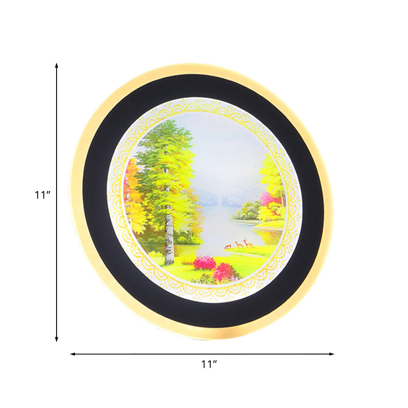 Vivolux | Acryl Ronde Boom Wandmontage Verlichting Nordic Stijl LED Muur Lamp in Geel/Blauw voor Woonkamer