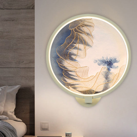 Vivolux | Runde Acrylberg Wandbeleuchtung Chinesische LED Weiße Wandmurallampe für das Wohnzimmer
