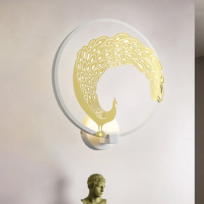 Vivolux | Acryl Zirkuläre Wandmalerei Lampe Chinesischer Stil LED Wandmontierte Lichtinstallation in Schwarz/Weiß für Linke/Rechte Seite