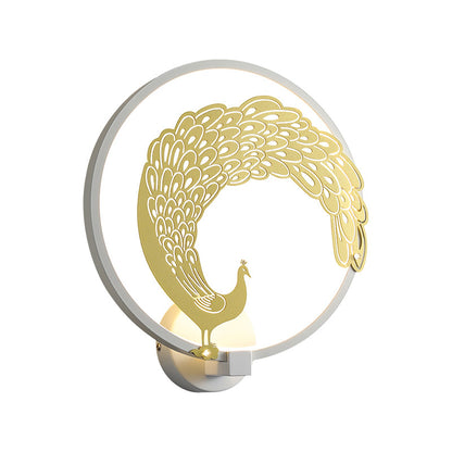 Vivolux | Acryl Zirkuläre Wandmalerei Lampe Chinesischer Stil LED Wandmontierte Lichtinstallation in Schwarz/Weiß für Linke/Rechte Seite