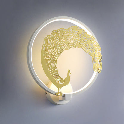 Vivolux | Acryl Zirkuläre Wandmalerei Lampe Chinesischer Stil LED Wandmontierte Lichtinstallation in Schwarz/Weiß für Linke/Rechte Seite