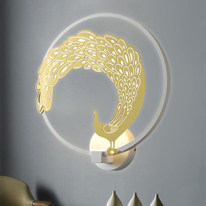 Vivolux | Acryl Zirkuläre Wandmalerei Lampe Chinesischer Stil LED Wandmontierte Lichtinstallation in Schwarz/Weiß für Linke/Rechte Seite