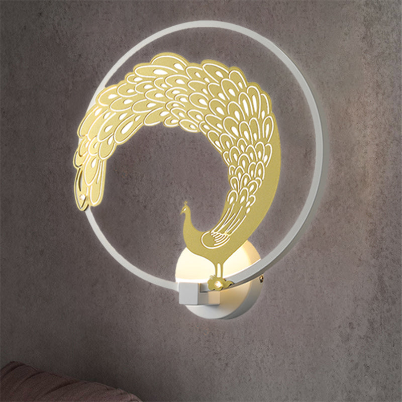 Vivolux | Acryl Zirkuläre Wandmalerei Lampe Chinesischer Stil LED Wandmontierte Lichtinstallation in Schwarz/Weiß für Linke/Rechte Seite