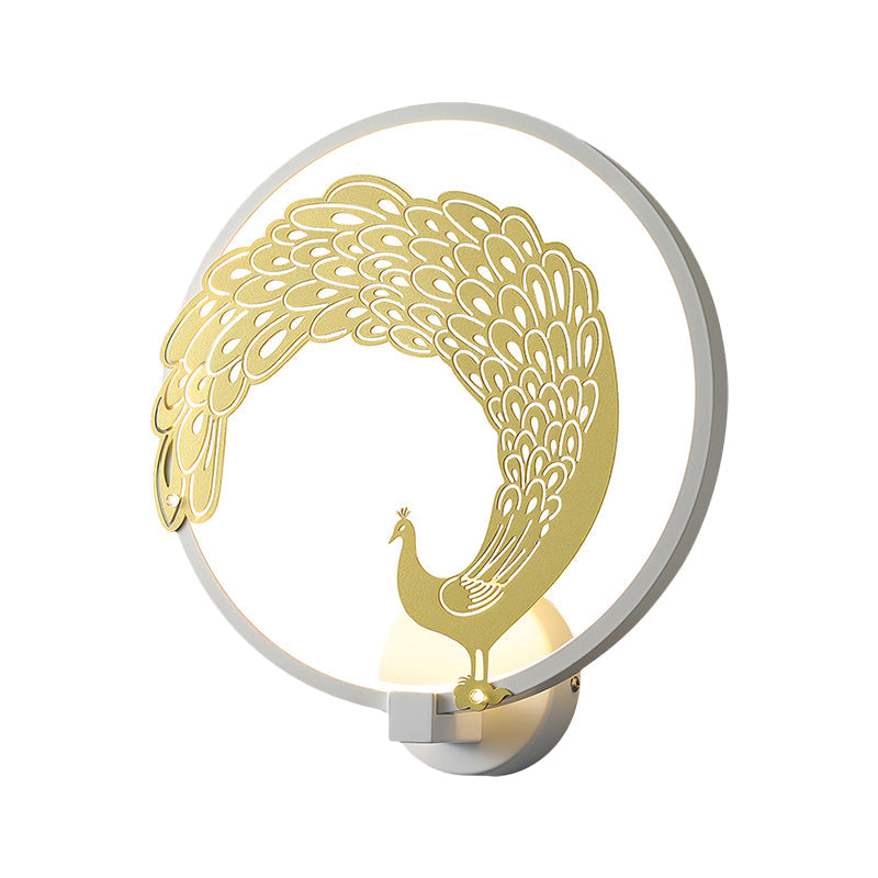 Vivolux | Acryl Zirkuläre Wandmalerei Lampe Chinesischer Stil LED Wandmontierte Lichtinstallation in Schwarz/Weiß für Linke/Rechte Seite