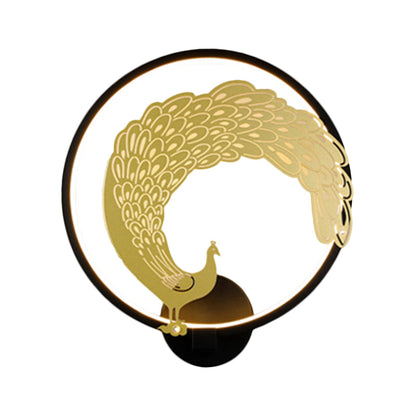 Vivolux | Acryl Zirkuläre Wandmalerei Lampe Chinesischer Stil LED Wandmontierte Lichtinstallation in Schwarz/Weiß für Linke/Rechte Seite